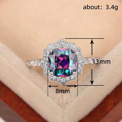 Elegant 925 Sterling Silver Flower Ring with Pave CZ for Women