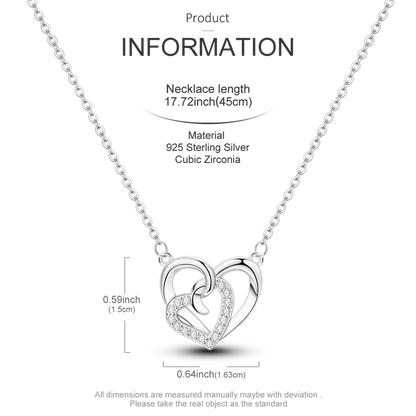 925 Sterling Silver Firefly Heart Zircon Pendant Necklace for Women Anniversary Birthday Gifts KTN048