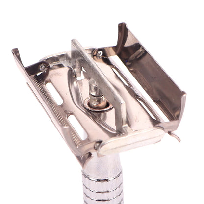 Wangda Professional Double Edge Stainless Steel Beard Shaver Set Classic Safety Razor with Replacement Blades for Men