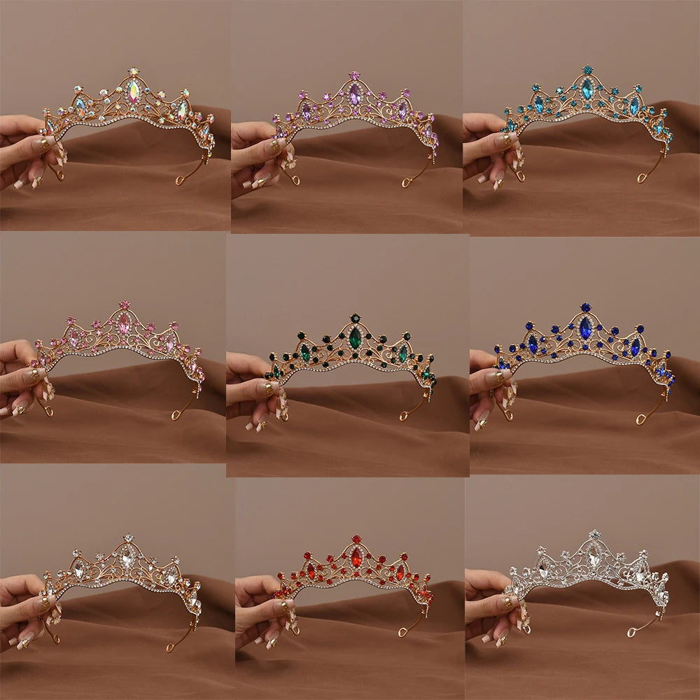 Princess Queen Vintage Baroque Crystal Tiara for Women Bridal Wedding Party Jewelry