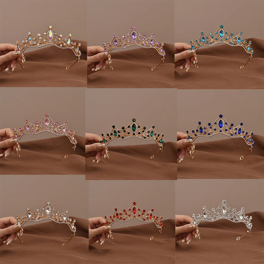Princess Queen Vintage Baroque Crystal Tiara for Women Bridal Wedding Party Jewelry