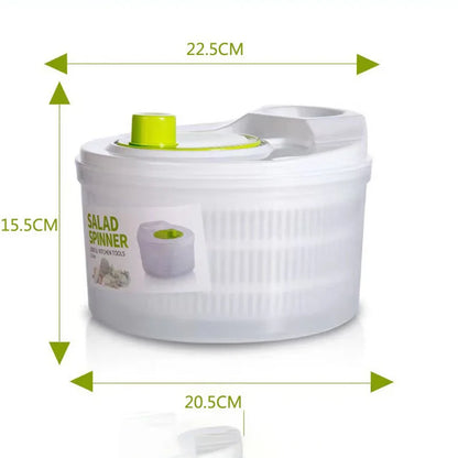 Kitchen Vegetable Dehydrator Salad Spinner Fruit Drain Basket Dryer Hand Crank Kitchen Tool Household Gadget Kitchen Accessories WHITE