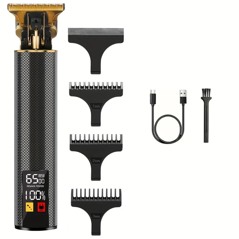 V-Vimika T9 Electric Hair Clipper with LCD Display Stainless Steel Precision Trimmer for Men Fast Charging Wet and Dry Use