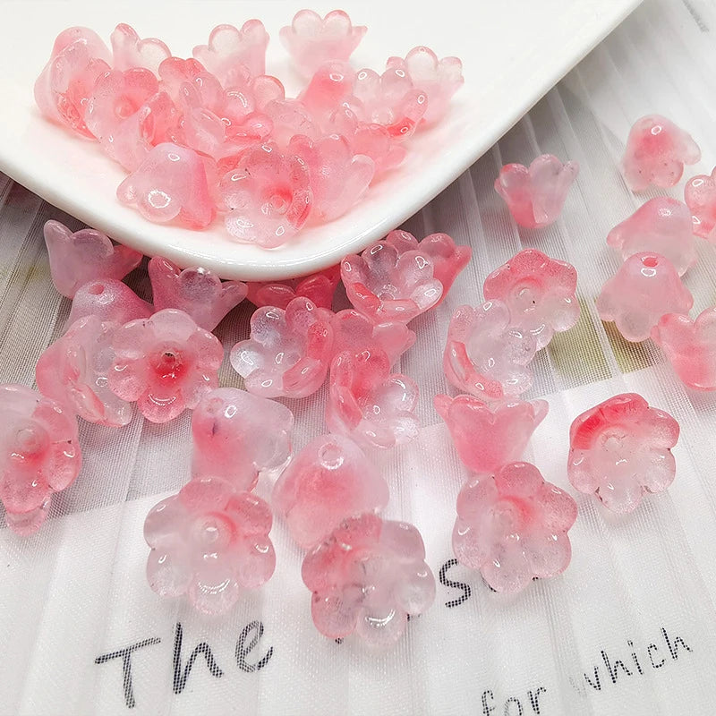 30 Piece Colorful Flower Shape Glass Beads for DIY Jewelry Making and Handmade Accessories