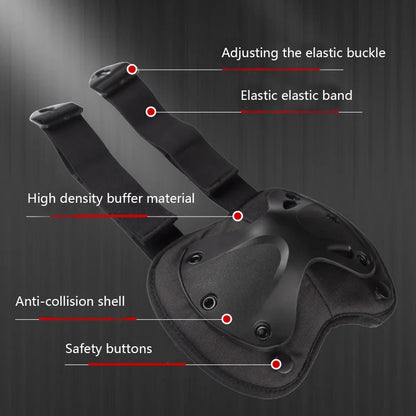 Outdoor Tactical Protective Gear Set Of 4 Knee And Elbow Pads