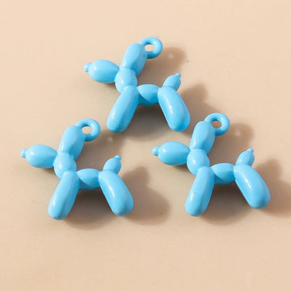 Vibrant 3D Balloon Dog Charms Set for Creative Jewelry Design