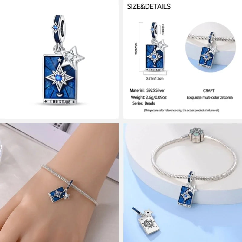 Mystical Zircon Tarot Star Pendant Bead for DIY Women's Jewelry