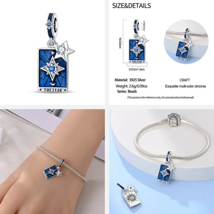 Mystical Zircon Tarot Star Pendant Bead for DIY Women's Jewelry