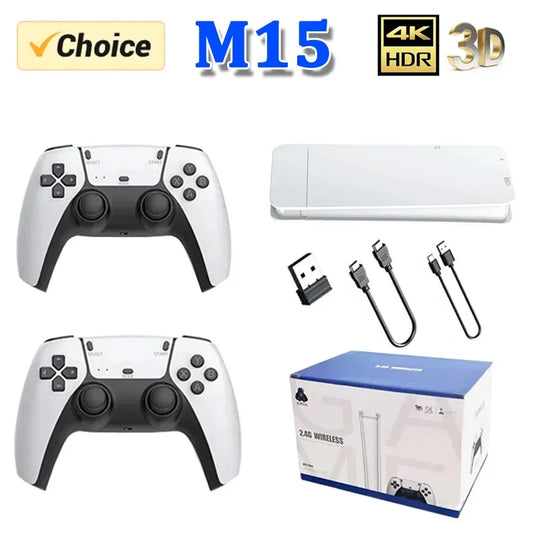 M15 Game Stick Mini Handheld TV Console With 64GB 20000 Retro Games Wireless Gamepads HD Output Two Player PS1 Support