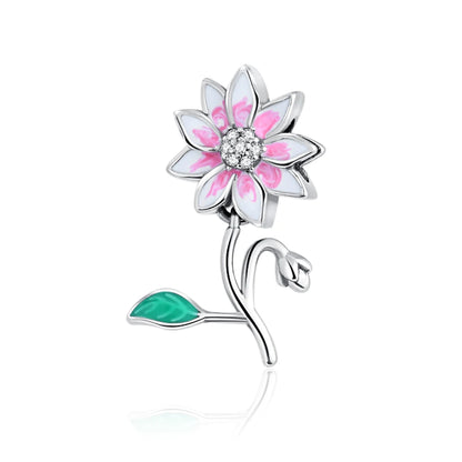 925 Sterling Silver Charm Beads for Women Bracelet - Four-Leaf Clover and Sunflower Design A1537diao