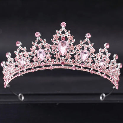 Elegant Crystal Bridal Tiara Crown for Weddings Silver Diadem Veil Headpiece Jewelry