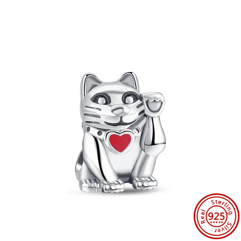 Silver Animal Hearts Infinity Crown Bead Charms Bracelet for Women 925 Sterling Silver Jewelry Y116