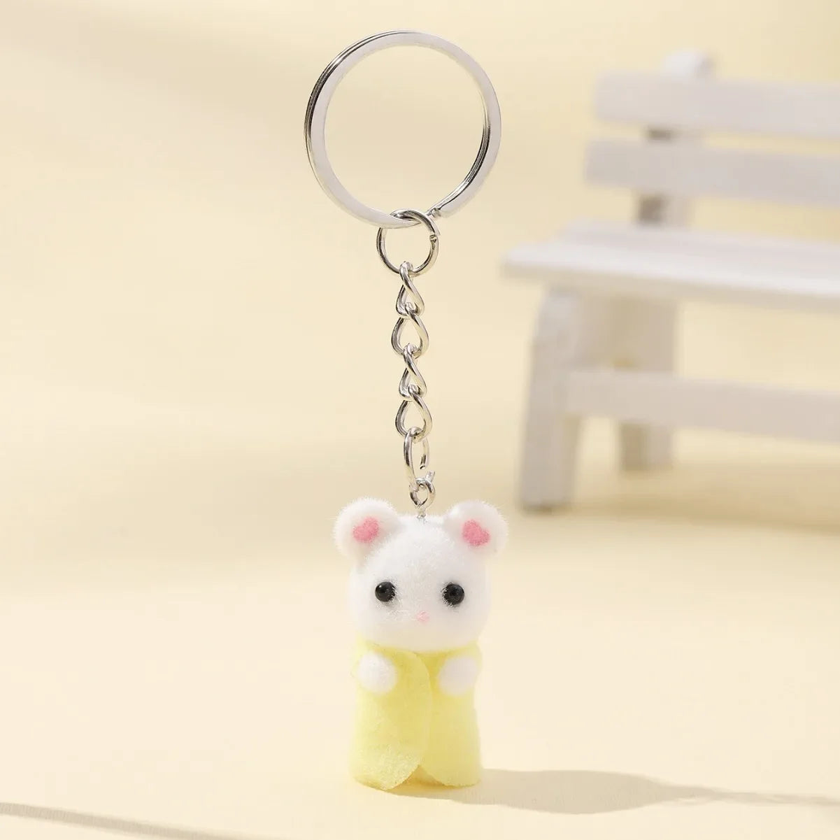 3D Cute Mouse Flocking Charms Cartoon Animal Resin Pendant for DIY Jewelry Making and Handmade Accessories