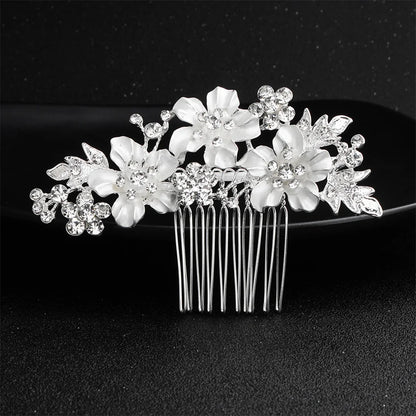 Efily Classic Silver Wedding Hair Combs - Crystal Rhinestone Bridal Accessories