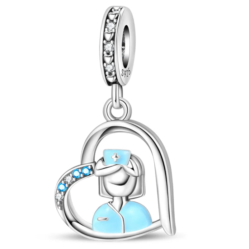 925 Sterling Silver Luminous Lantern Angel Cat Charm