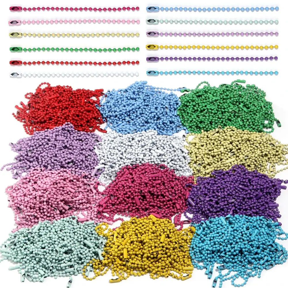 100Pcs Lot 10Cm Iron Colorful Ball Bead Chain for DIY Jewelry Making
