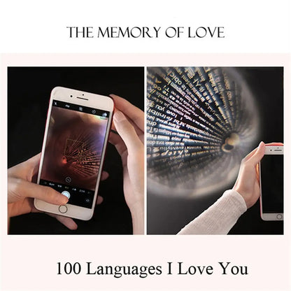 100 Languages I Love You Projection Pendant Necklace for Women gold-5
