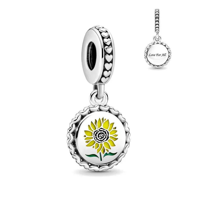 Summer Starfish Sunflower Dolphin Fish Pendant Jewelry Beads for Charm Bracelet Necklace