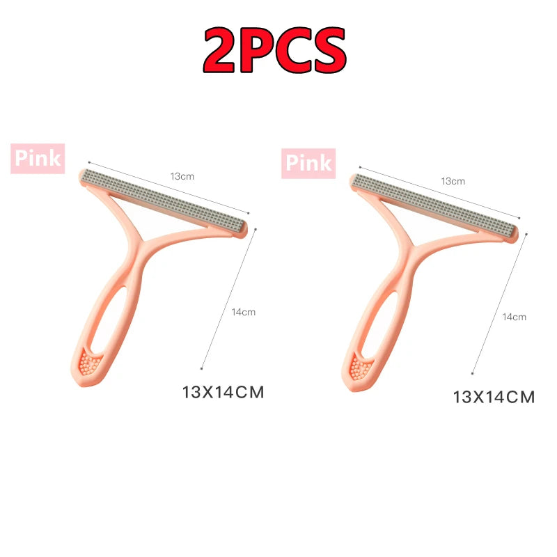 2/1PC Silicone Double Sided Pet Hair Remover Lint Remover Clean Tool Shaver Sweater Cleaner Fabric Shaver Scraper Clothes Carpet 2PCS Pink