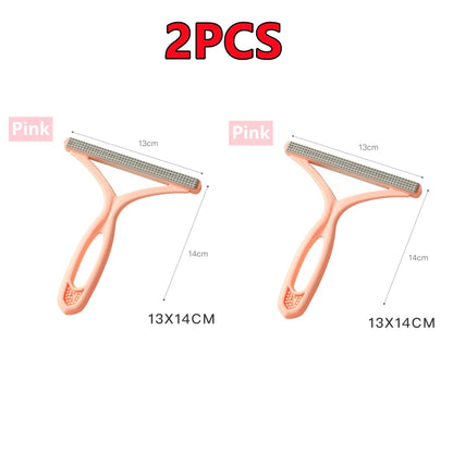 2/1PC Silicone Double Sided Pet Hair Remover Lint Remover Clean Tool Shaver Sweater Cleaner Fabric Shaver Scraper Clothes Carpet 2PCS Pink