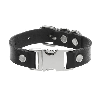 Gothic Punk Cat Heart Leather Bracelet For Women And Men