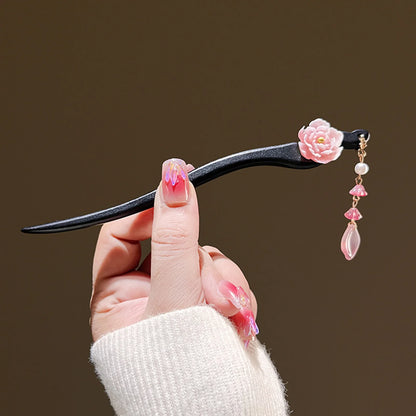 Elegant Hanfu Style Handmade Wooden Hairpin for Weddings and Special Occasions