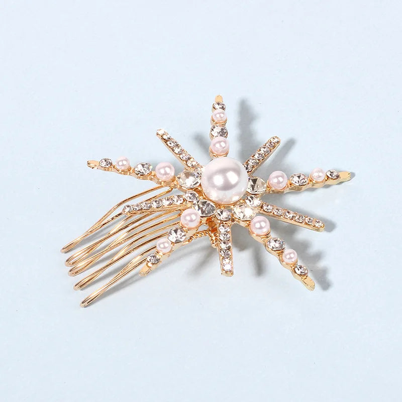 Geometric Stars & Moon Rhinestone Hair Clip Set - Top-Rated Bridal Hair Accessories 2