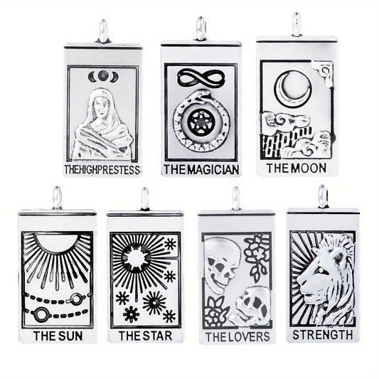Elegant Alloy Tarot Card Charms Set for DIY Religious Jewelry Crafting
