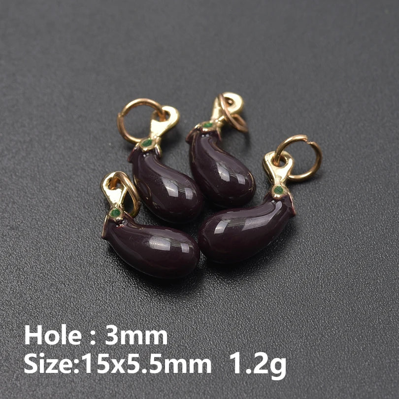3D Enamel Fruit Charms Set for DIY Jewelry Making Strawberry Grape Pendants 5pcs