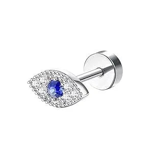 Drperfect 18G Stainless Steel Cartilage Earrings for Women Flat Back Stud Jewelry Set