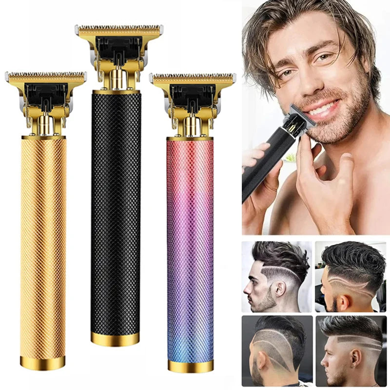 Vintage T9 Rechargeable Hair Trimmer for Men Stainless Steel Blade with Fast Charging