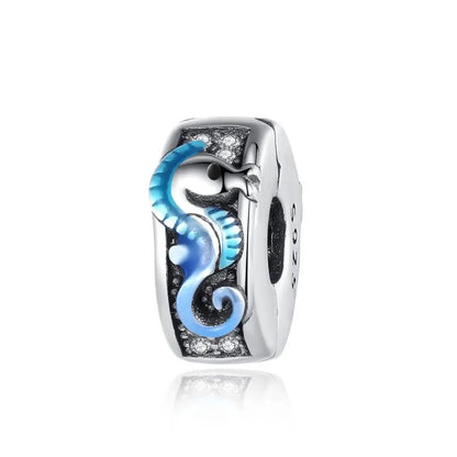 925 Sterling Silver Colorful Butterfly And Cherry Blossom Beads Clip Charm For DIY Bracelets Fine Zircon Jewelry