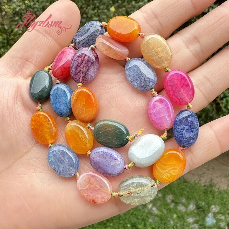 Natural Multicolor Cracked Agate Faceted Stone Beads for DIY Necklaces and Bracelets 15 Inches
