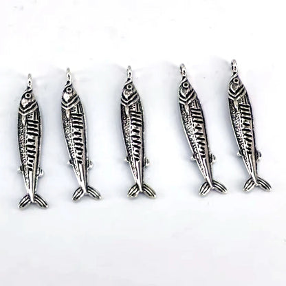 Trendy 3D Sardine Fish Charms Set - DIY Zinc Alloy Animal Charms