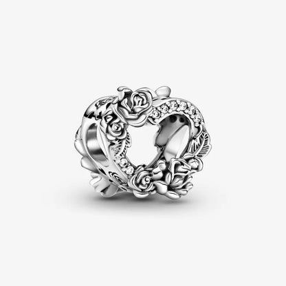 Romantic Heart Bead Pendant Set for Charm Bracelets and Necklaces Thanksgiving Jewelry Gift for Women BD13
