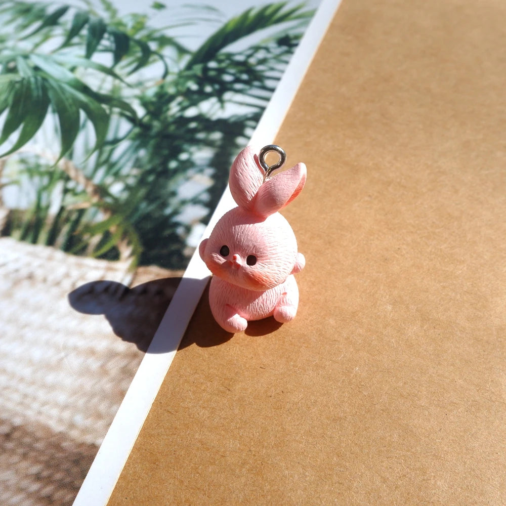 3D Resin Rabbit Charms Set for DIY Jewelry and Crafting