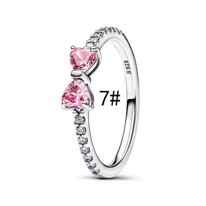 925 Sterling Silver Colorful Butterfly Heart Charms for Women DIY Jewelry Pendants Rings Earrings Bracelets