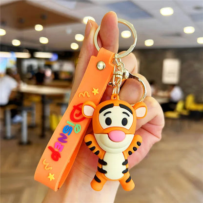 Kawaii Anime Disney Keychain Set Featuring Mickey Mouse, Minnie, Lilo & Stitch