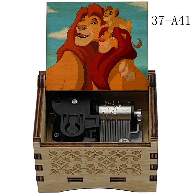 Lion King Wooden Music Box with Can You Feel the Love Tonight Melody for Kids Birthday Party Gift