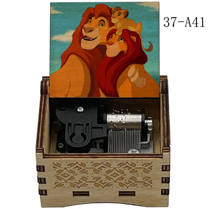 Lion King Wooden Music Box with Can You Feel the Love Tonight Melody for Kids Birthday Party Gift