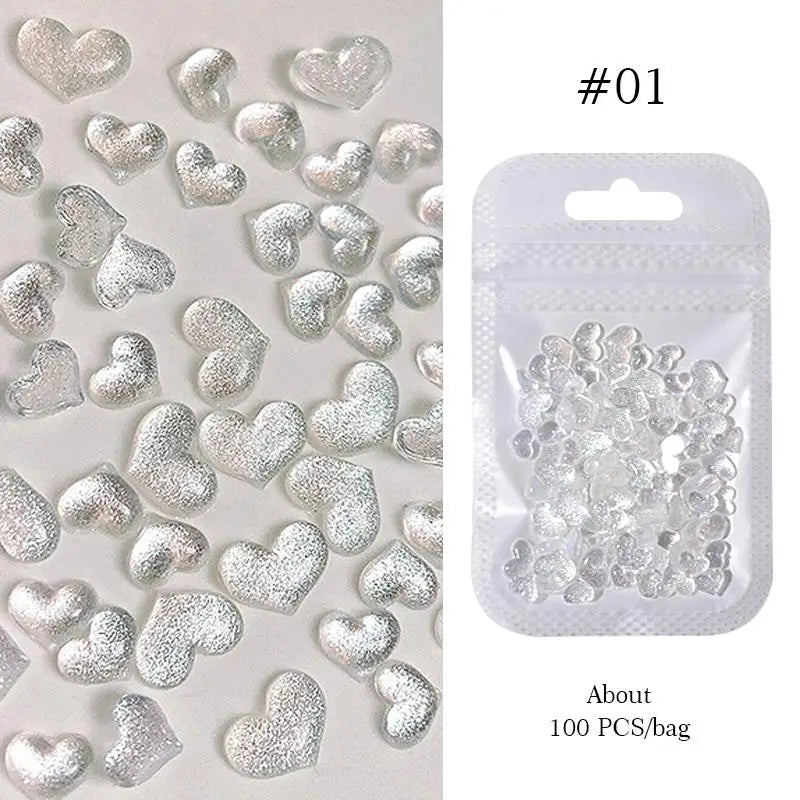 Kawaii Lollypop 3D Nail Art Charms Set with Resin Butterfly and Bear Rhinestones