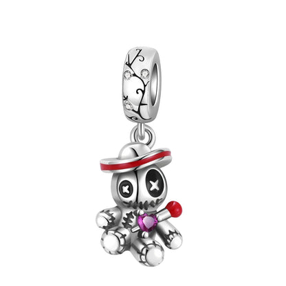 925 Sterling Silver Halloween Charms Set Pumpkin Skull Witch Ghost Beads for Bracelet Necklace Jewelry