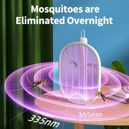 DW1 Electric Mosquito Swatter and Killer Lamp 2 in 1 USB Rechargeable Purple Light Insect Zapper Folding Design