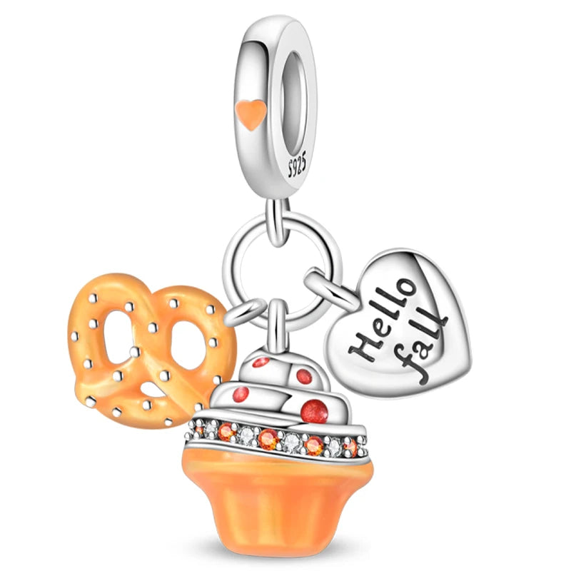 925 Sterling Silver Luminous Lantern Angel Cat Charm