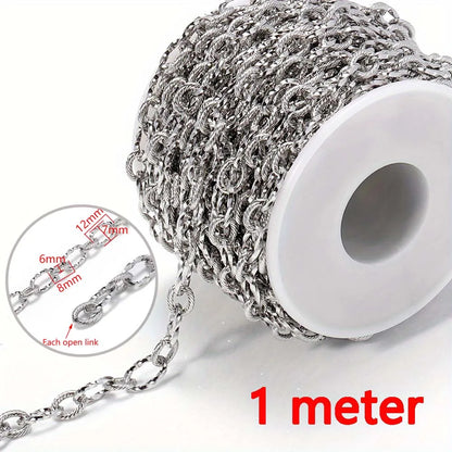 Stainless Steel Circle Link Chain for DIY Jewelry Making Necklace and Bracelet Supplies