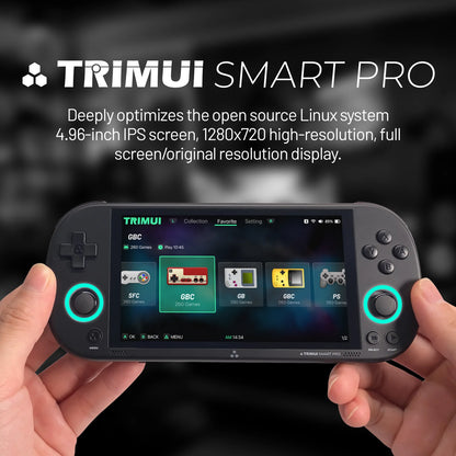 Trimui Smart Pro Handheld Game Console 4.96 Inch IPS Screen Linux Retro Player Joystick RGB Lighting 1280x720 Portable Gaming Gift
