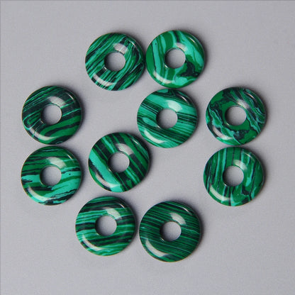 Elegant Labradorite Jade Agate Donut Beads Set for Jewelry Crafting 18mm 5pcs