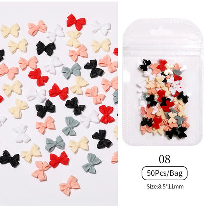 Kawaii Lollypop 3D Nail Art Charms Set with Resin Butterfly and Bear Rhinestones