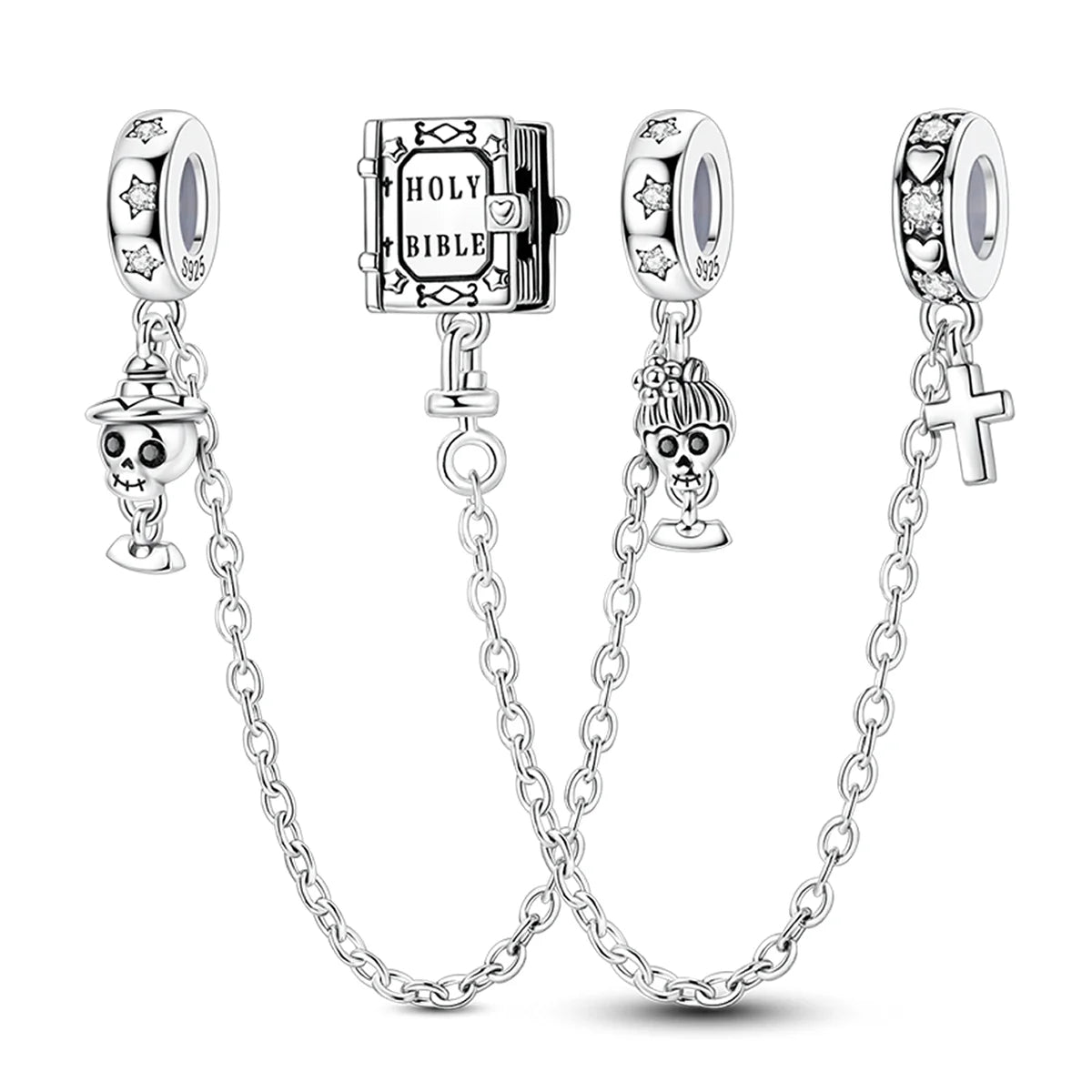 925 Sterling Silver Pumpkin Charm With Zircon Inlay