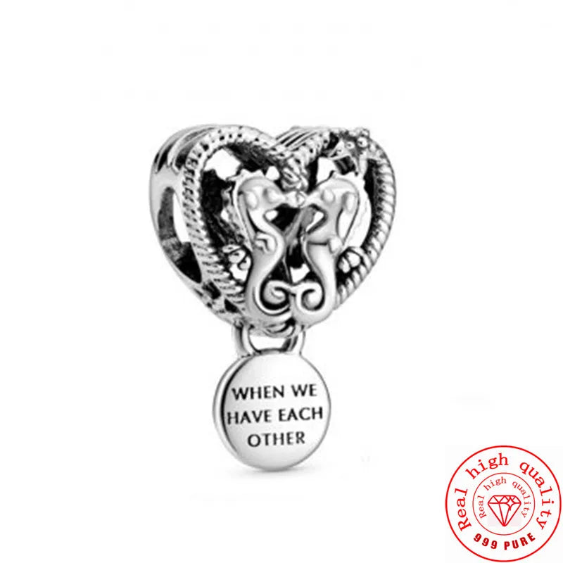 Cute Animal Family Charm Beads for DIY Silver Bracelet Jewelry Making Y041